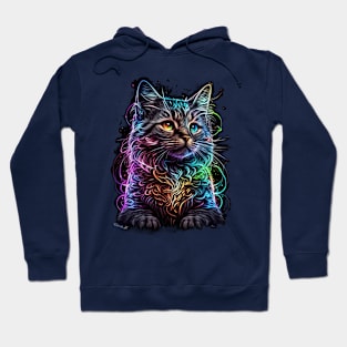 Colorful cat #4 by Farbrausch Art 2023. Hoodie